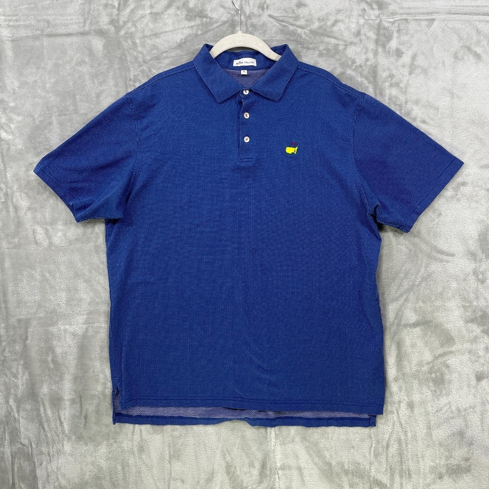 The Master's Peter Millar Polo Shirt Mens‎  XL Blue Cotton Bird's Eye
